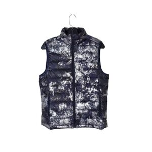 OROBOS Women's Down Puffer Vest Navy Silver Black‎ Small Outdoor